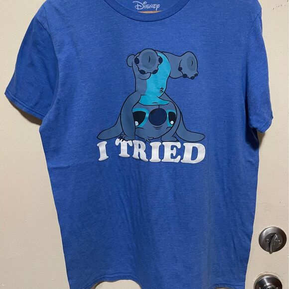 Source Unknown Tops - M - Disney Lilo & Stitch, Stitch “I Tried” T Shirt